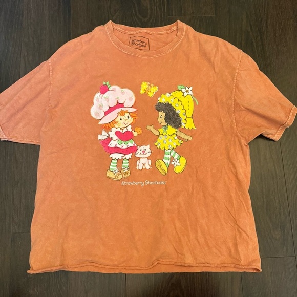 Strawberry Shortcake Tops - 🍓🍰Strawberry Shortcake Cropped Short Sleeve Tee Shirt